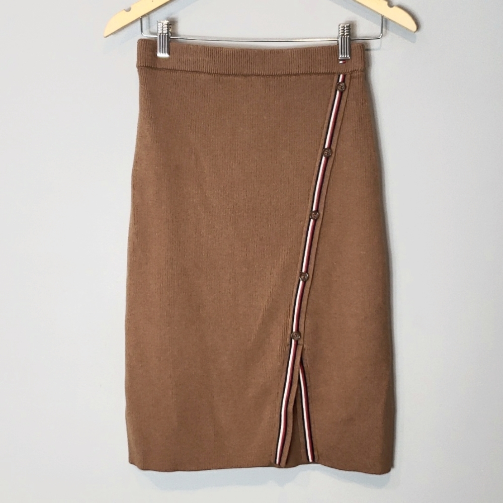 Vintage Tommy Hilfiger Camel Knit Pencil Skirt
